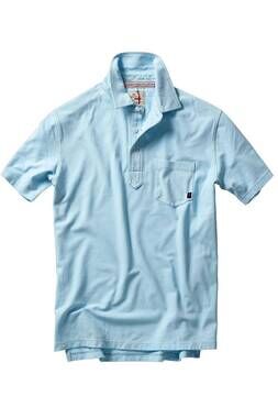 NEW RELWEN men's pique slot short sleeve polo in cloud blue